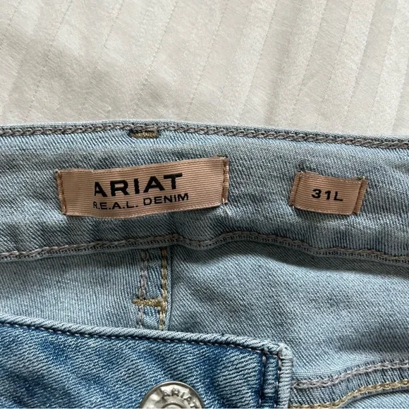 Ariat Perfect Rise Nia Slim Trouser Jeans Light Blue Flare Jean size 31 L - Picture 11 of 16